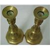 Image 3 : A pair of cast brass push-up candlesticks, ro