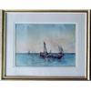 Image 1 : H. J. Harris watercolor, sailboats, signed H.