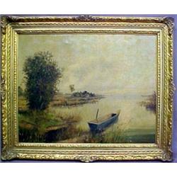 Krotter oil on canvas, landscape with river a