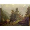 Image 2 : Unsigned oil on canvas, European mountain sce