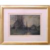 Image 1 : A.L.Groll watercolor, house by a stream at su