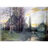 Image 2 : A.L.Groll watercolor, house by a stream at su