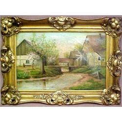 F. Bindervald oil on canvas of landscape with