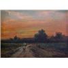 Image 2 : Ade oil on canvas, sunset with figure, signed