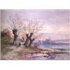 Image 2 : Carl Weber watercolor, landscape with figures