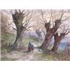 Image 3 : Carl Weber watercolor, landscape with figures