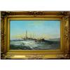Image 1 : Barton Stone Hayes oil on panel "Ships on a T