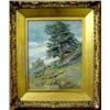 Image 1 : F. French oil on board, landscape with tree a