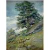Image 2 : F. French oil on board, landscape with tree a