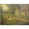 Image 3 : Oil on board, 19th C. landscape with house an