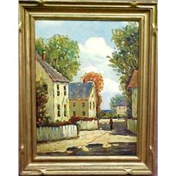 F. H. McKay oil on board "Maine Cottages", si