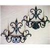 A pair of painted wrought iron electric doubl