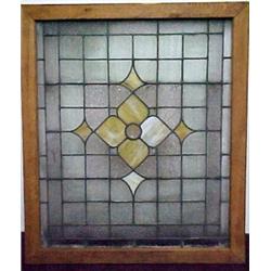 Leaded glass window panel, center diamond sha