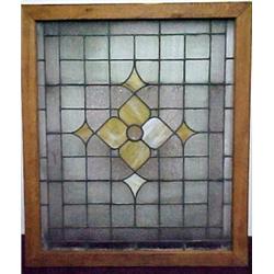 Leaded glass window panel, center diamond sha