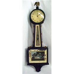 New Haven Clock Co. banjo clock, brass eagle