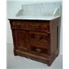 Image 1 : Walnut Victorian marbletop washstand, beveled