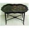 Image 1 : Victorian papier-mache table on stand, tray w