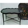 Image 3 : Victorian papier-mache table on stand, tray w