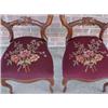 Image 2 : A pair of walnut Victorian side chairs with b