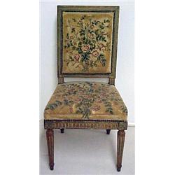 Continental Neoclassic side chair, painted wo