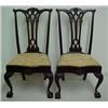 Image 1 : A pair of walnut Chippendale style side chair