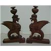 Image 1 : A pair of oak carved griffin supports, each m