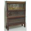 Image 1 : Three stack oak barrister's bookcase, fitted