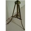 Image 4 : Brass over copper floor lamp, round milk glas