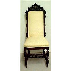 Oak Elizabethan Revival side chair, carved cr