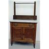 Image 1 : Oak washstand, towel bar over beveled white m