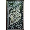 Image 1 : Stained glass window panel depicting flowerin