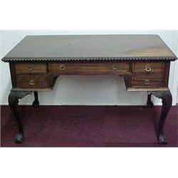 Mahogany Chippendale style executive desk, re