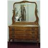 Image 1 : Bird's eye maple dresser with mirror, carved