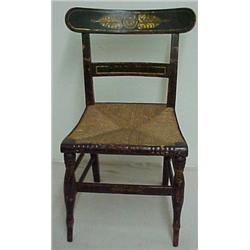 Grain painted and stenciled side chair, stenc