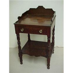 Cherry Sheraton washstand, stepped and carved