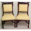 Image 1 : A pair of walnut Victorian side chairs, panel