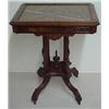 Image 1 : Walnut Victorian marble top table, rectangula