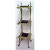 Image 2 : Brass three tiered stand, back finials with a