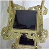 Image 3 : Brass three tiered stand, back finials with a