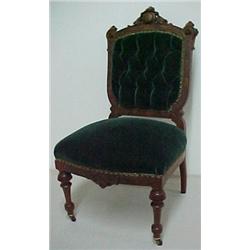 Walnut Victorian side chair, Renaissance Revi