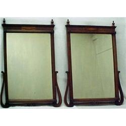 A pair of Federal style mahogany framed mirro