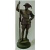 Spelter figural lamp, standing musketeer on r
