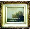 Corot oil on wood panel, landscape with cows, signed Corot (L.R.)