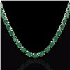 Image 2 : Genuine 68 CTW Emerald Eternity Designer Inspired Tennis Necklace 14K Gold - 23401-REF#215X3A