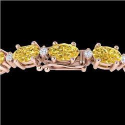 Genuine 19.7 CTW Citrine & Diamond Certified Eternity Tennis Bracelet Gold - 29364-REF#80H3R