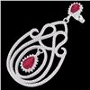 Image 1 : Genuine 6.40 CTW Ruby & Micro Pave Diamond Certified Designer Earrings 14K Gold - 22427-REF#243Y4V