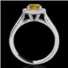 Image 2 : Genuine 1.80 CTW Certified Fancy Intense Genuine Diamond Solitaire Halo Ring Gold - 34067-REF#143N2G