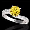 Image 1 : Genuine 1.15 CTW Certified Fancy Intense Genuine Diamond Bypass Solitaire Ring Gold - 35070-REF#95X5