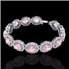Image 2 : Genuine 17 CTW Morganite & Micro Pave Diamond Certified Bracelet 10K Gold - 22691-REF#307N6G