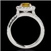 Image 2 : Genuine 2.01 CTW Certified Fancy Intense Genuine Diamond Solitaire Halo Ring Gold - 34032-REF#141W2K